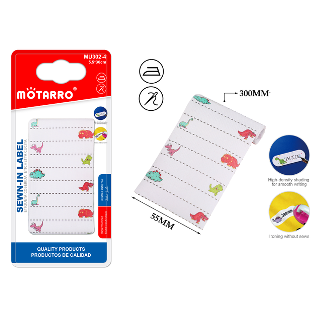 Etiqueta sin costura Dinosaurios 5.5*30cm 1