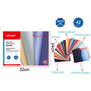 Block Papeles Surtidos A4 42pcs