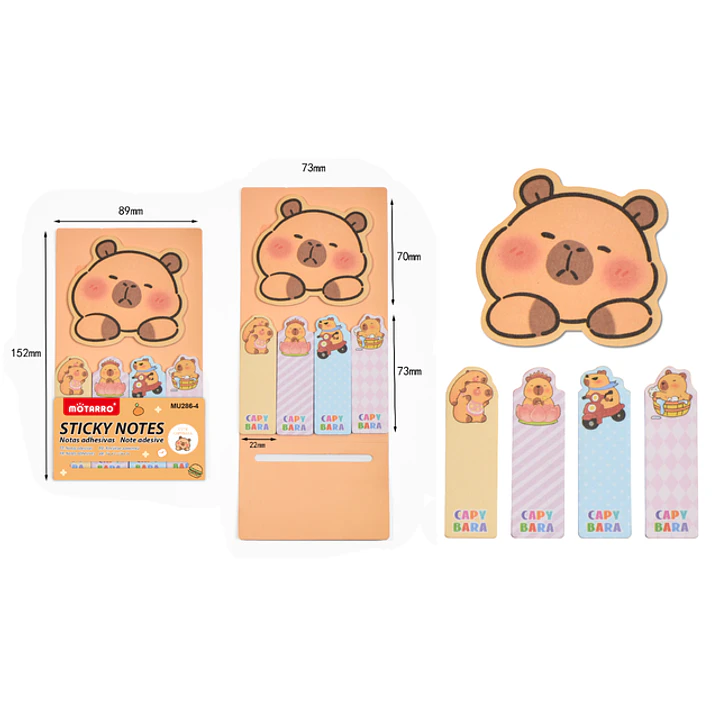 Notas Adhesivas Capibara 5pcs 1