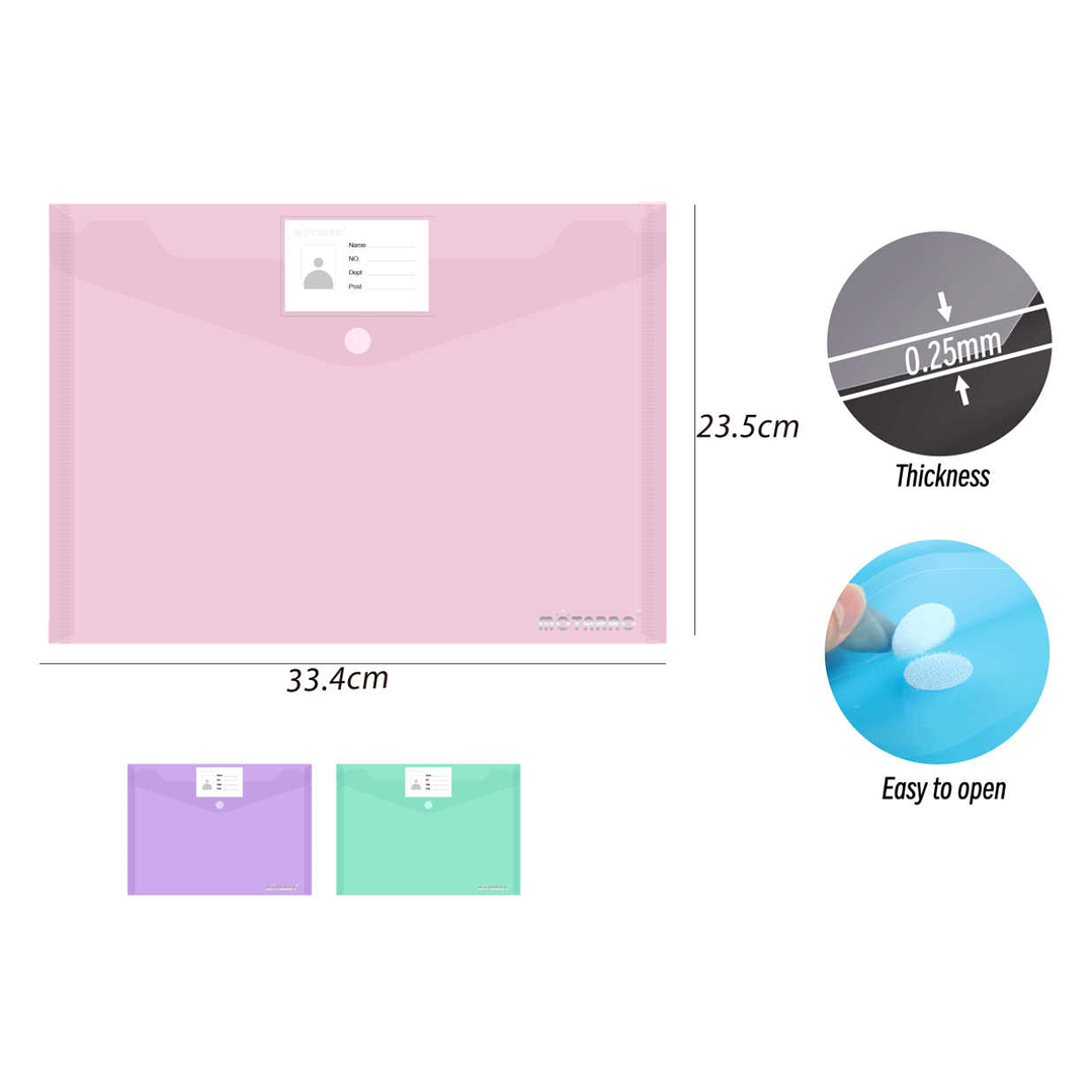 Carpeta Sobre Color Pastel Con ID Tamaño FC Con Velcro 1
