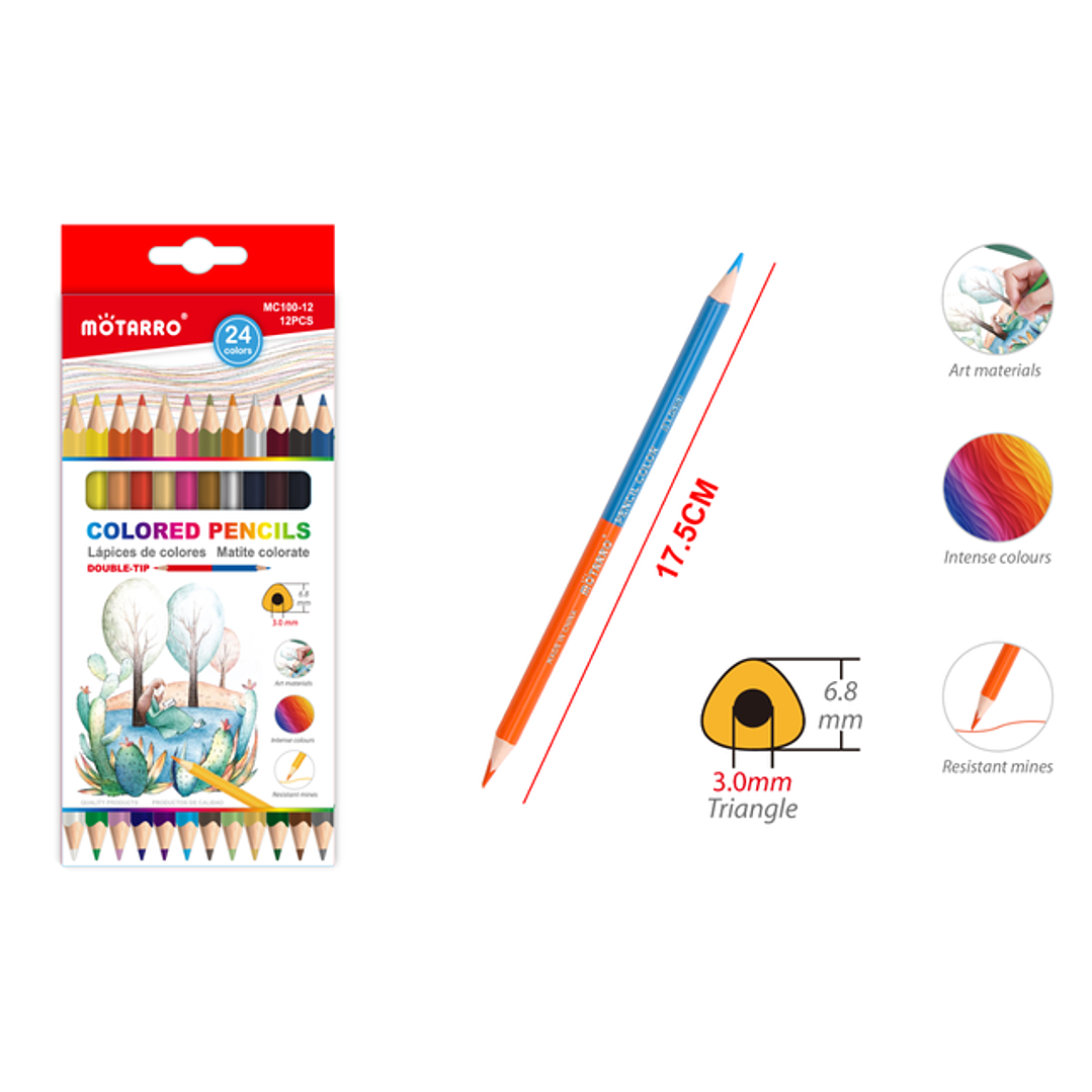 Lápices de Color Doble 12pcs 1