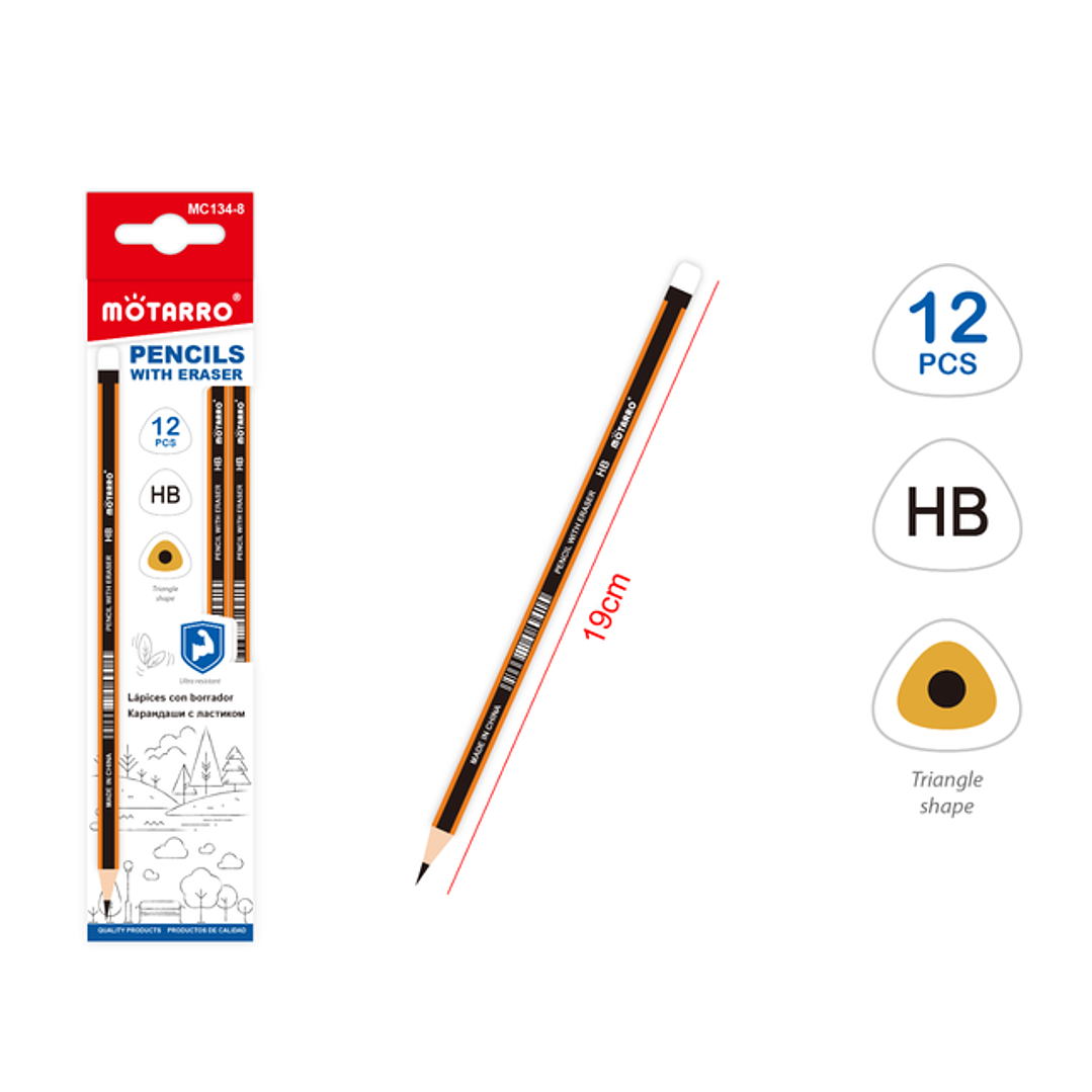 Lapices Grafito Hexagonal Hb 12Pcs 1