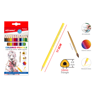 Lápices de Color bicolor 17.5cm 12pcs