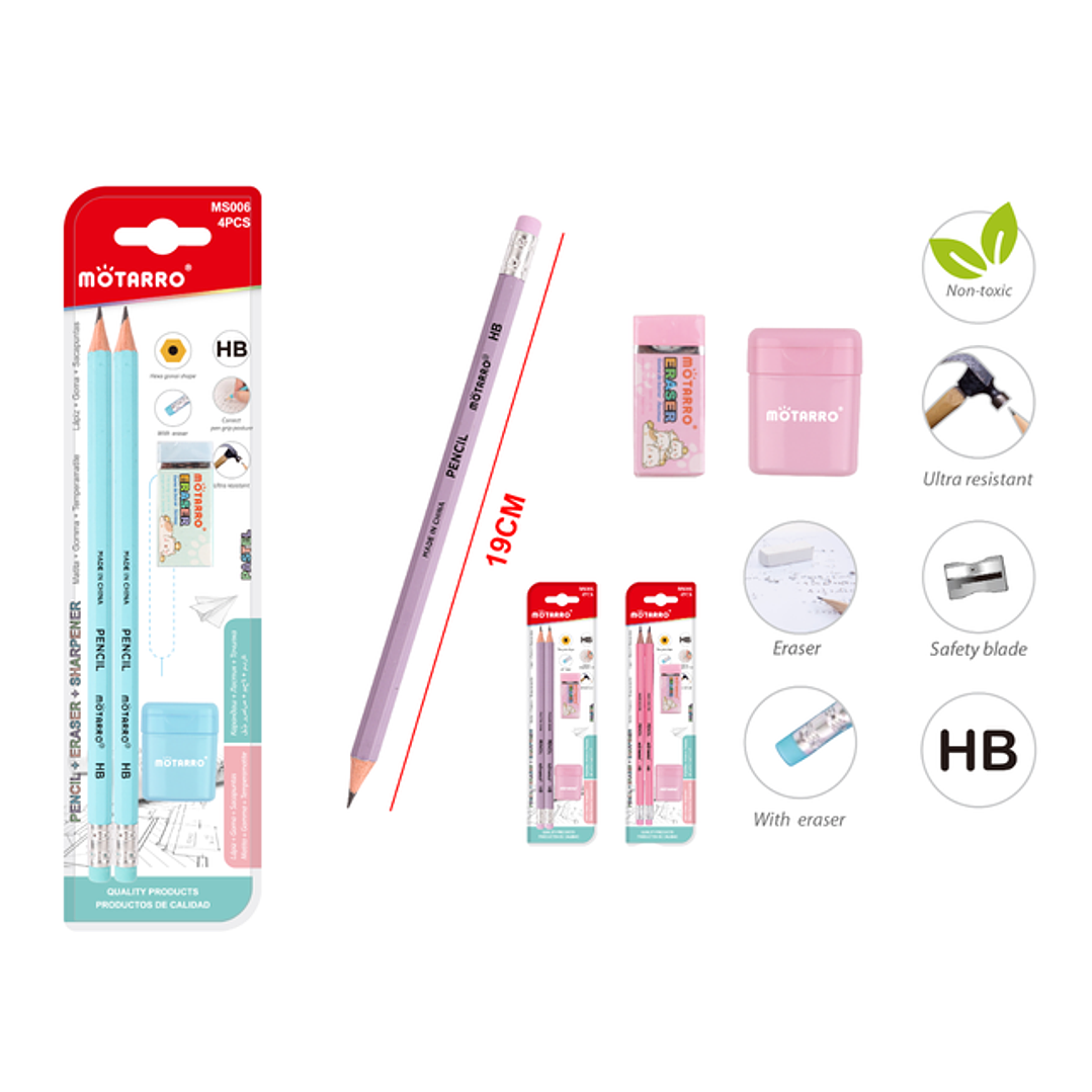 Set Lapices Grafitos Hbgoma De Borrarsacapuntas 1