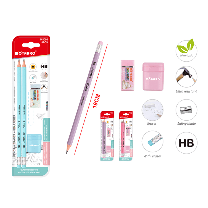 Set Lapices Grafitos Hbgoma De Borrarsacapuntas 1