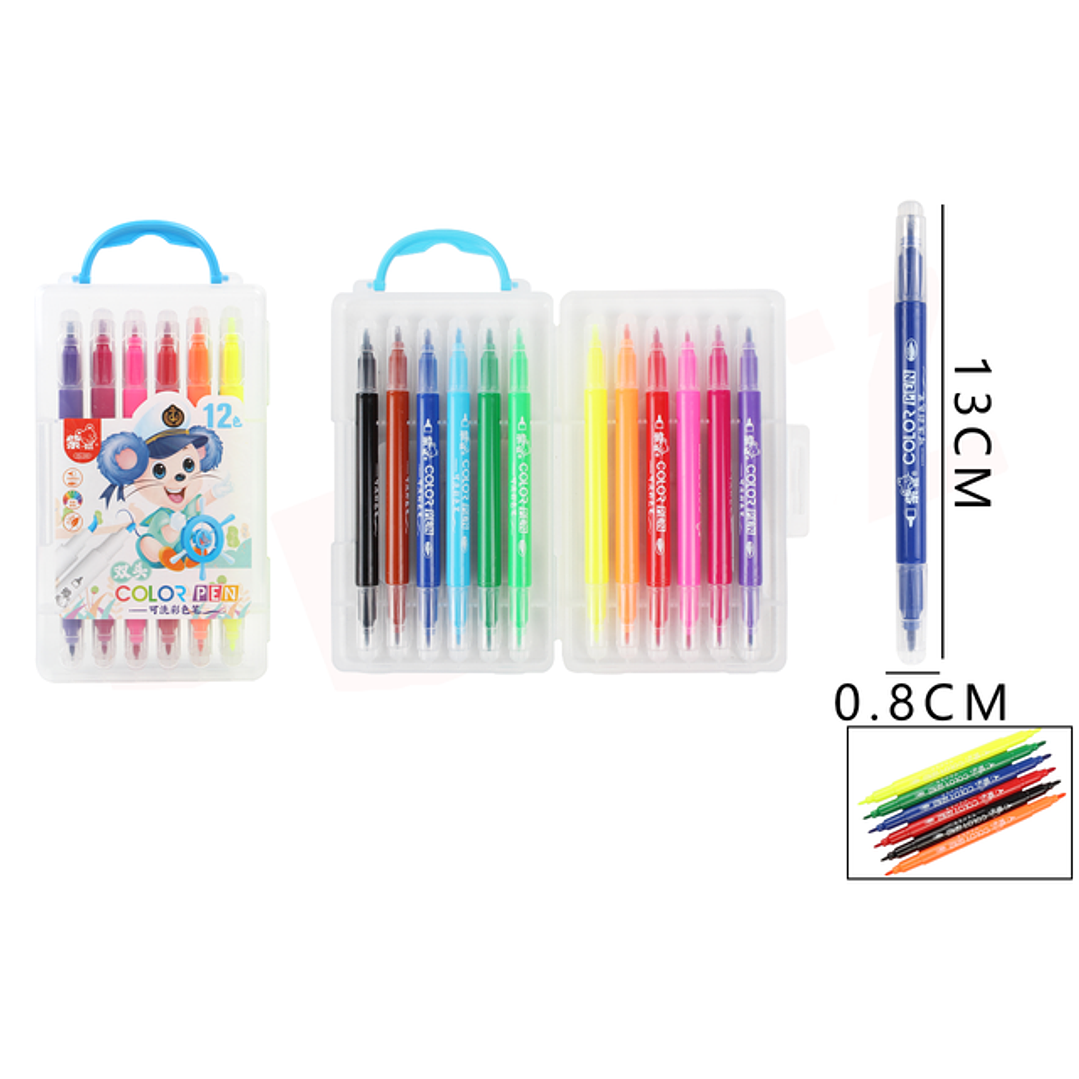 Marcadores de color Ratón Doble punta 12pcs 1