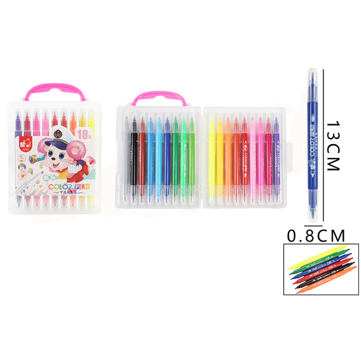 Marcadores de color Ratón Doble punta 18pcs 1