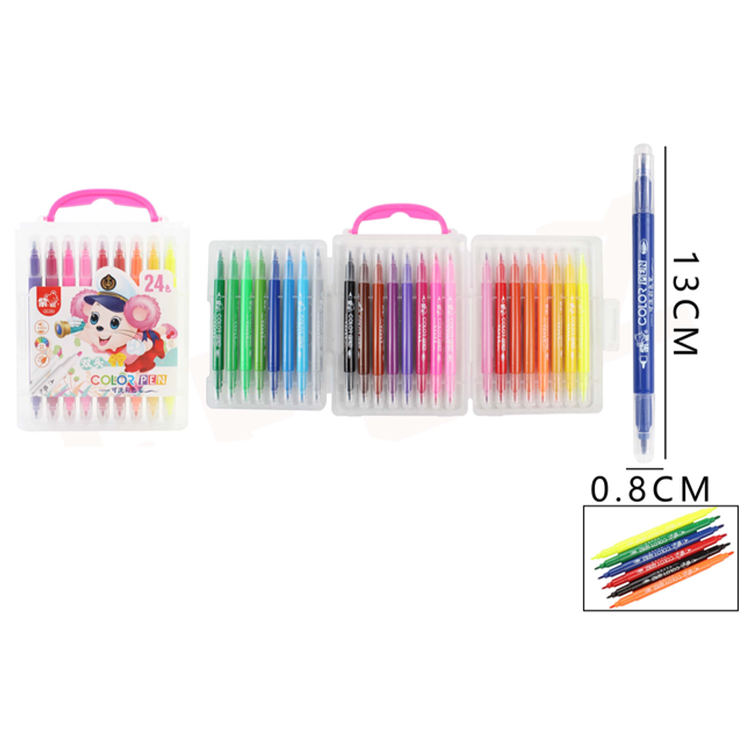 Marcadores De Color Raton Doble Punta 24Pcs 1
