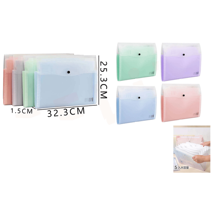 Carpeta Con Fuelle 5 Divisiones 323253Cm 1