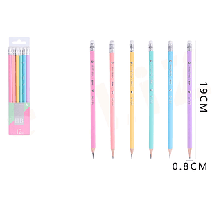 Lapices Grafitos Color Pastel Hb Set 12
