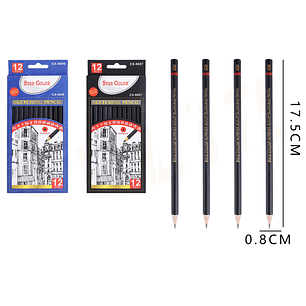 Set de Lápices Grafitos variedades 17.5cm 12pcs