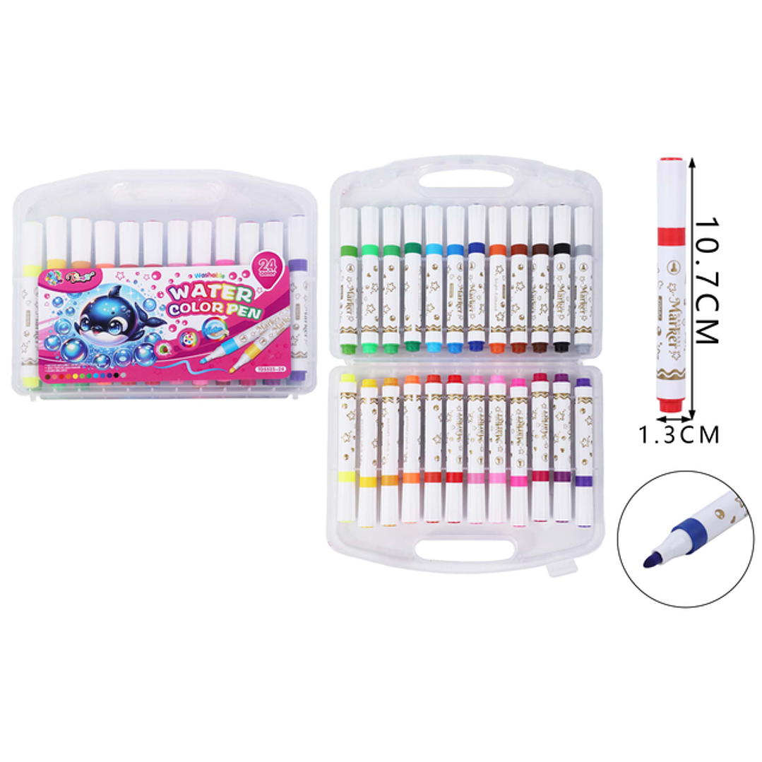 Plumones de Colores Ballena 10.7cm 24pcs 1