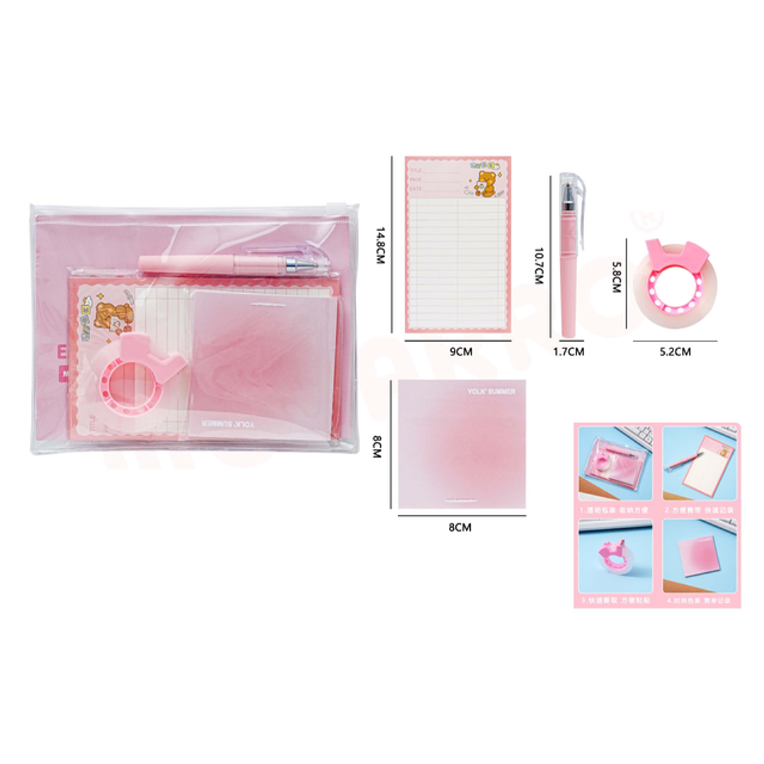 Set Escolar Rosado Pastel 1