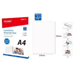 Lamina De Termolaminacion A4 100Pcs