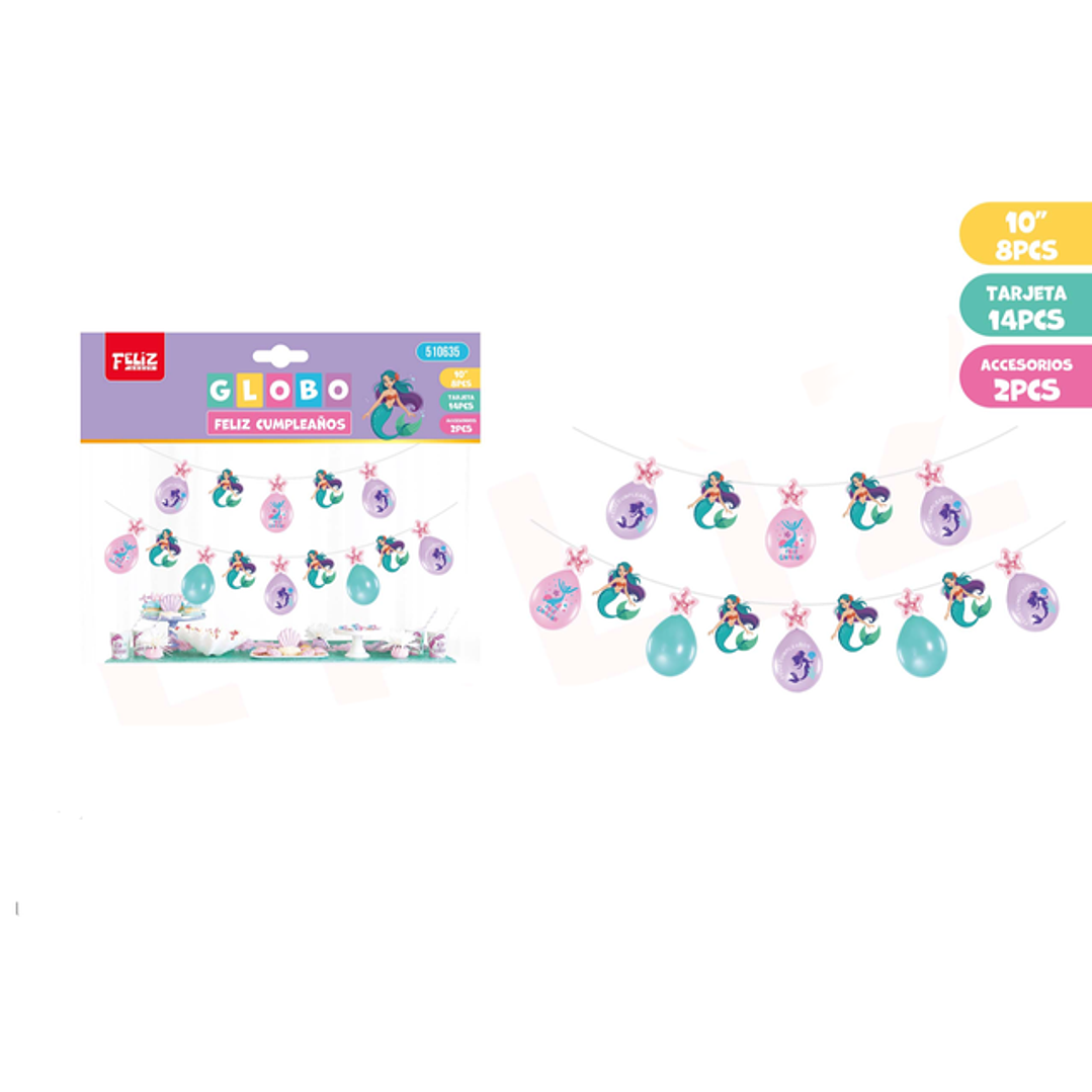 Guirnalda con Globos Sirena 24pcs 1