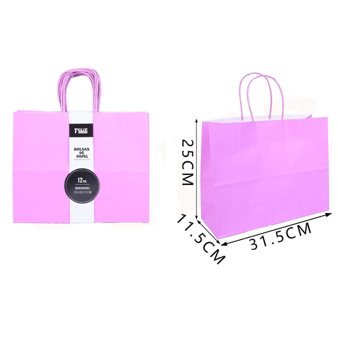 Bolsas de Papel Fucsia 31.5*25*11.5cm 1