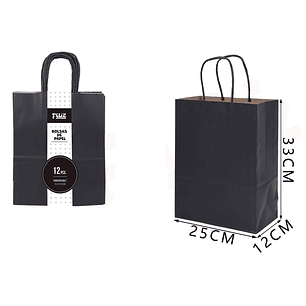 Bolsas de Papel Negro 26*33*12cm