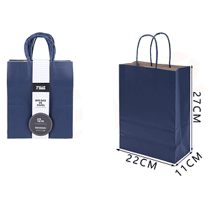 Bolsas de Papel Azul Oscuro 22*27*11cm