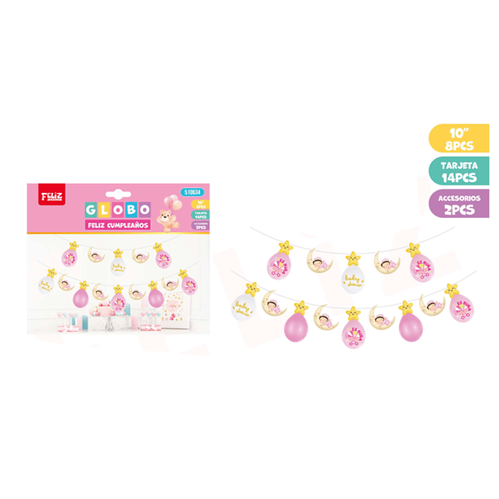 Guirnalda con Globos es Niña 24pcs 1