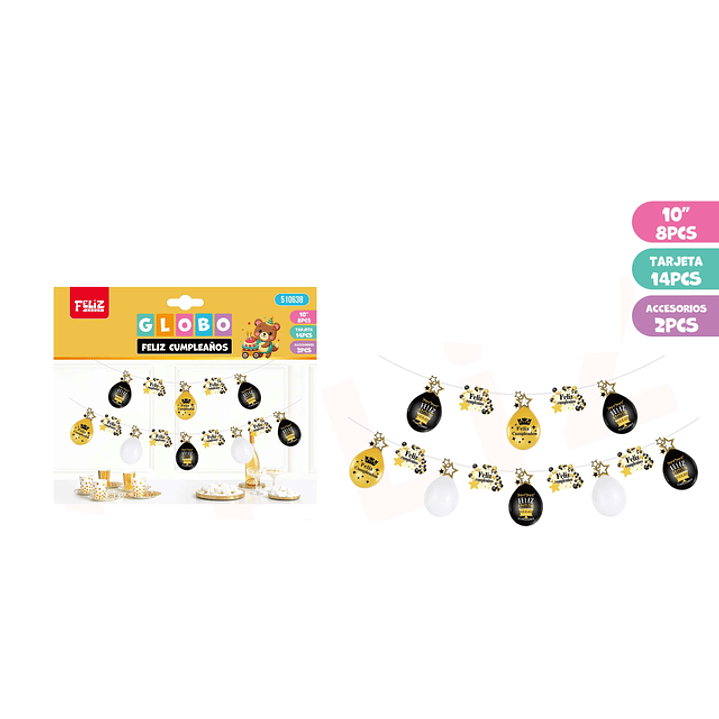 Guirnalda con Globos Cumpleaños 24pcs 1