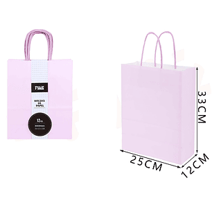 Bolsas de Papel Rosado Claro 26*33*12cm