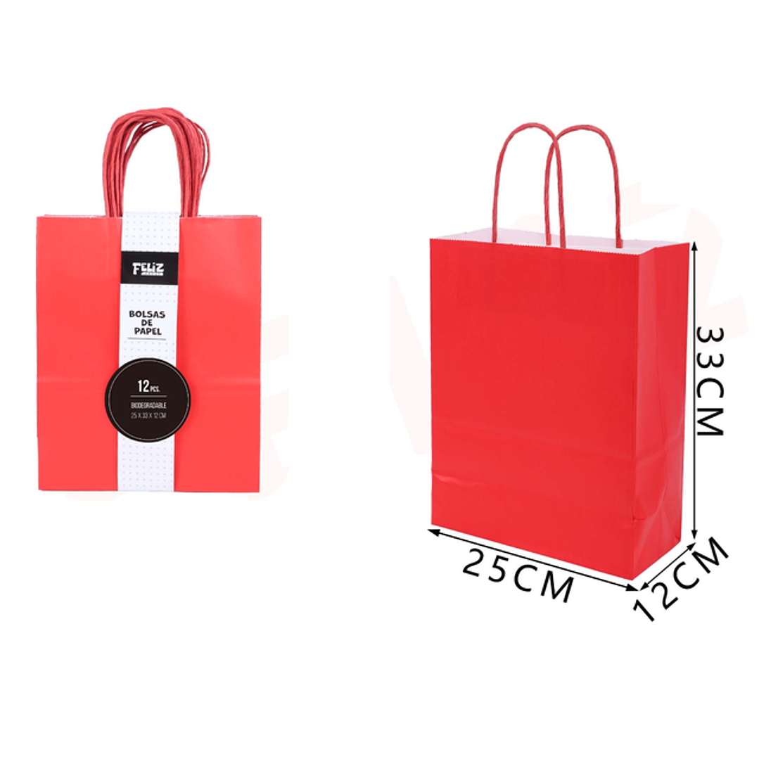 Bolsas de Papel Rojo 26*33*12cm 1