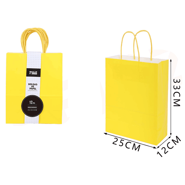 Bolsas de Papel Amarillo 26*33*12cm 1