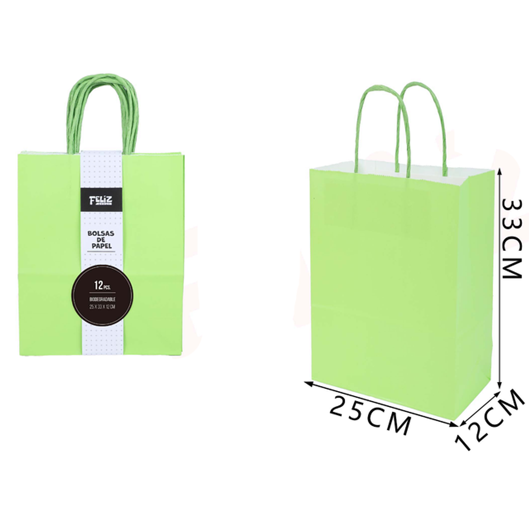Bolsas de Papel Verde 26*33*12cm 1