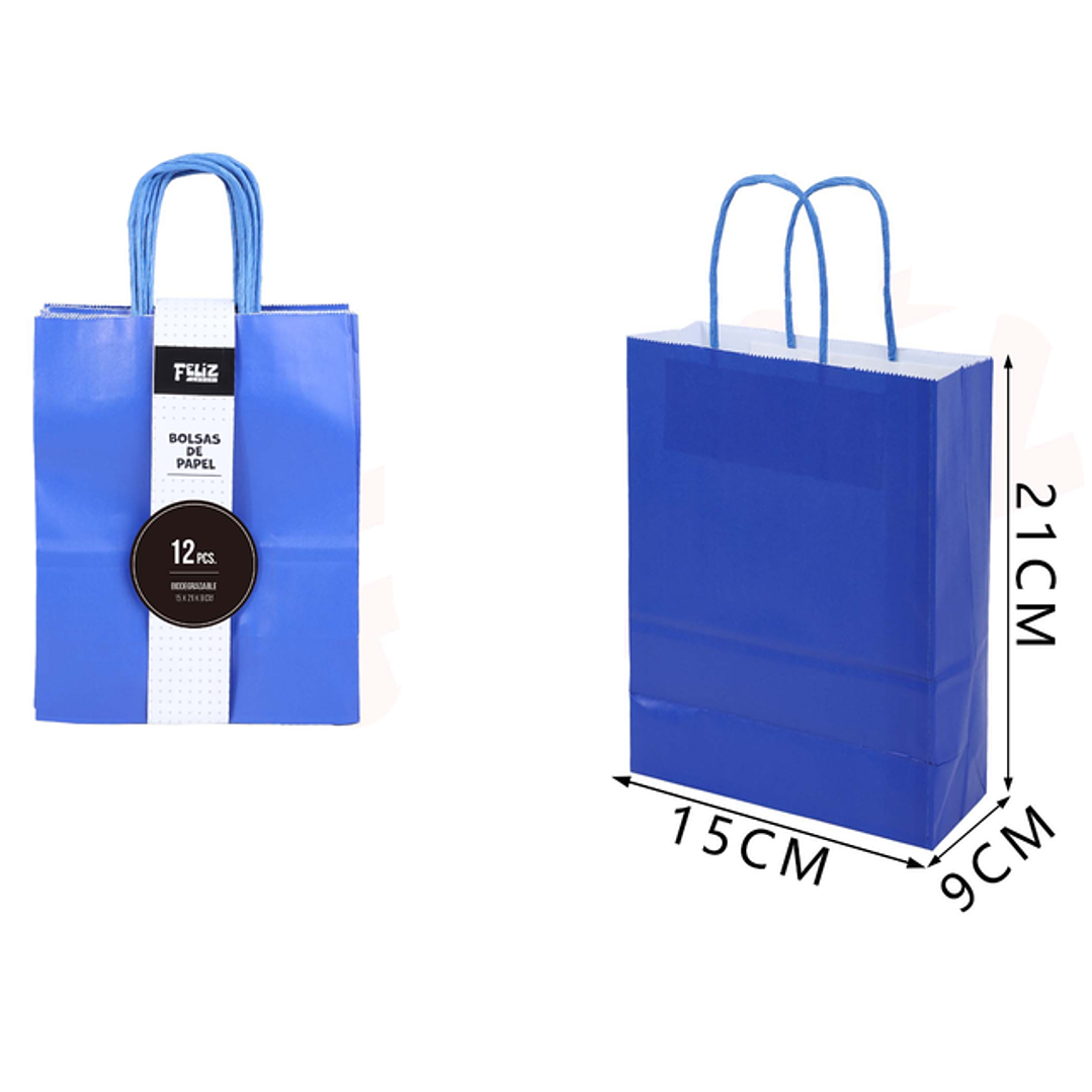Bolsas de Papel Azul 15*21*8cm 1