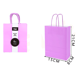 Bolsas de Papel Fucsia 15*21*8cm