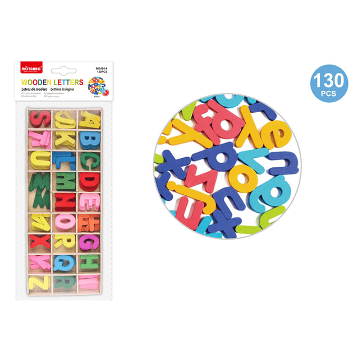 Letras de Madera de colores 40mm 130pcs 1