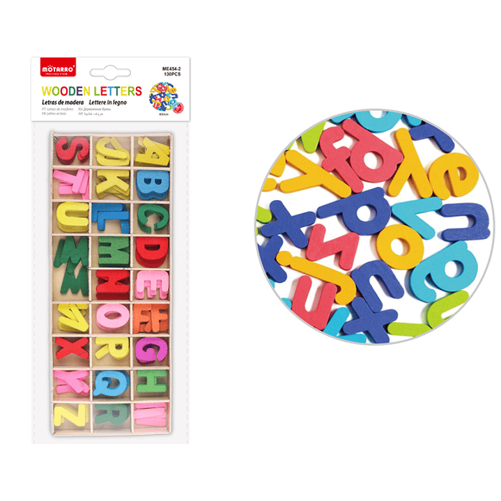 Letras De Madera De Colores 23Mm 130Pcs 1