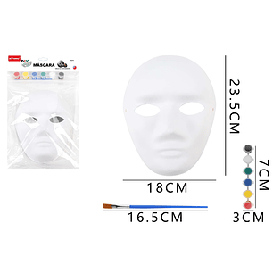 Máscara ovalada blanca con Pintura