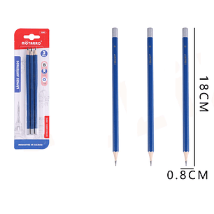 Lápices grafito B 18cm 3pcs