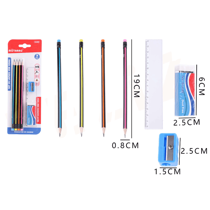 Set de Escolar líneas 7pcs 1