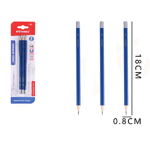 Lápices grafito HB 18cm 3pcs