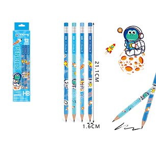 Lápices grafito HB Astronauta 12pcs