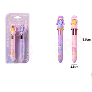 Bolígrafo 10Colores Sirena 2pcs