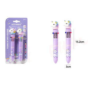 Bolígrafo 10Colores Unicornio 2pcs