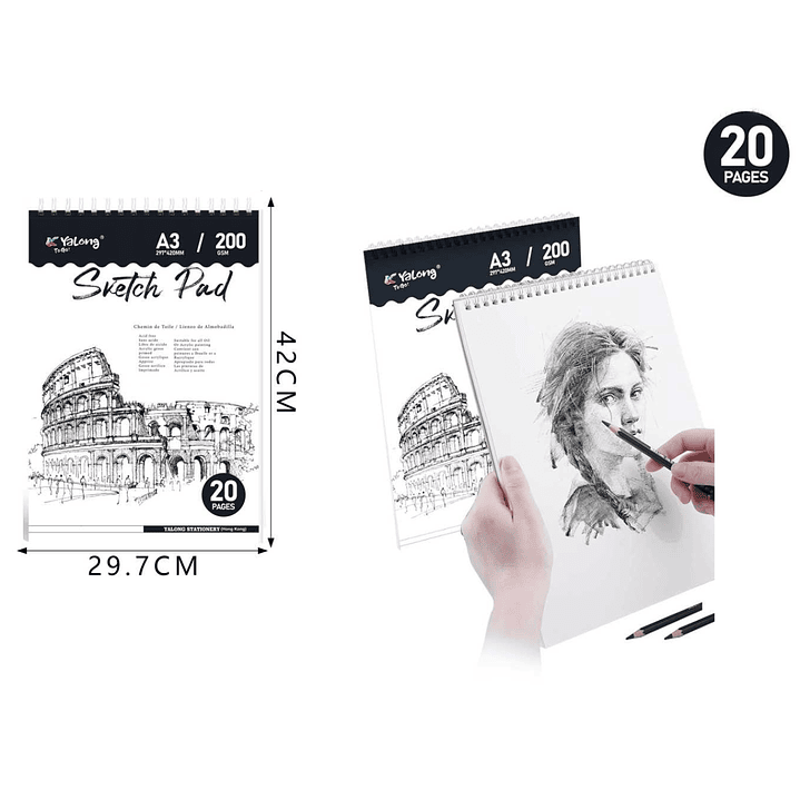 Croquera De Dibujo 20Hojas A3 1