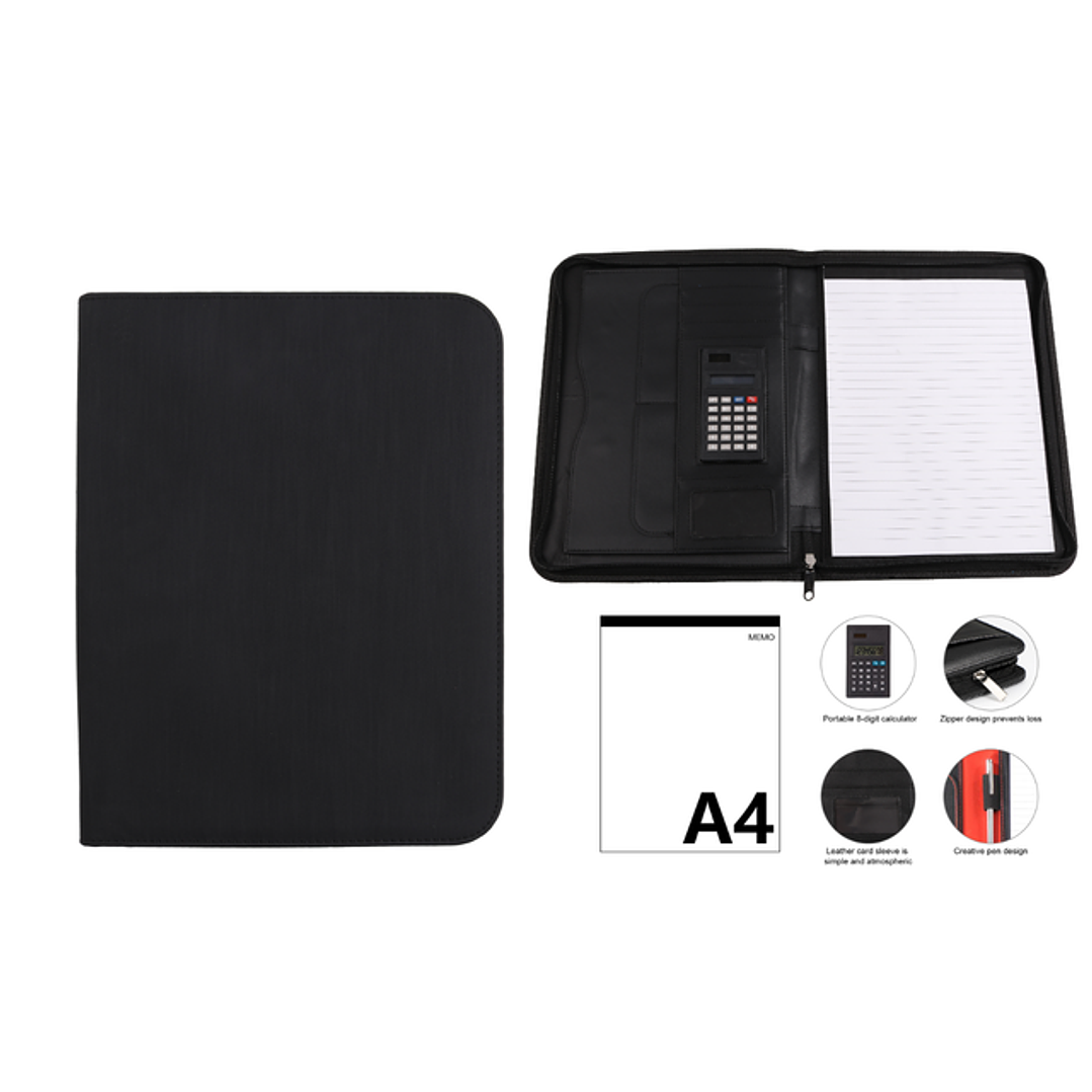 Carpeta Multiusos con Calculadora Negro Mate 1