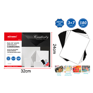 Cartulinas Blancas 3pcs +7pcs Negro A4