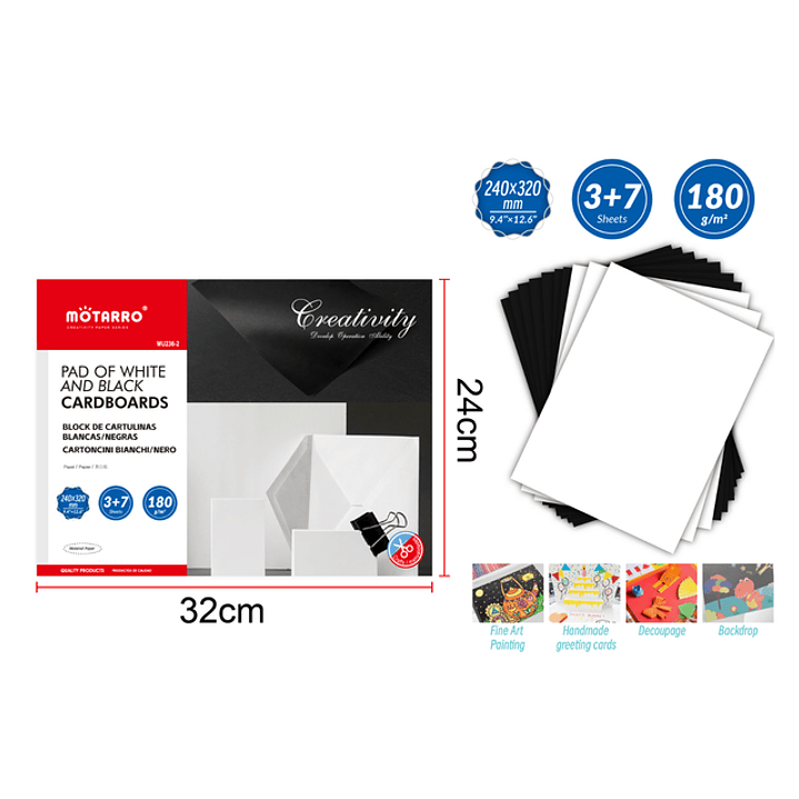 Cartulinas Blanco y Negro 24 x 32Cm 1