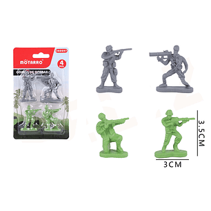 Goma de Borrar Soldado 4pcs
