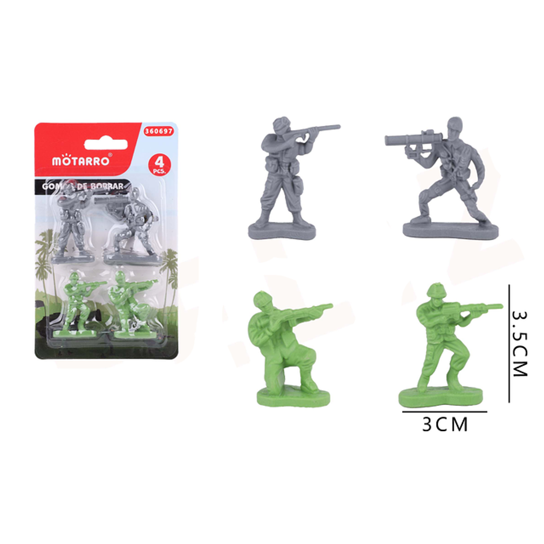 Goma de Borrar Soldado 4pcs 1
