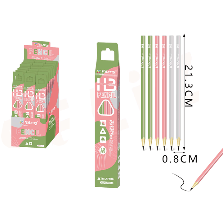 Lápices grafito 3colores HB 6pcs 1