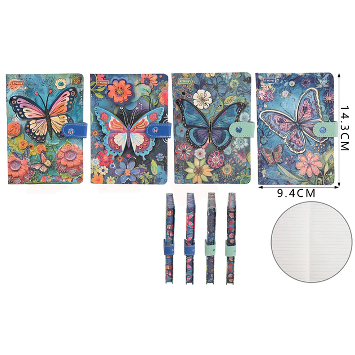 Libreta con Botón Mariposa A6 1