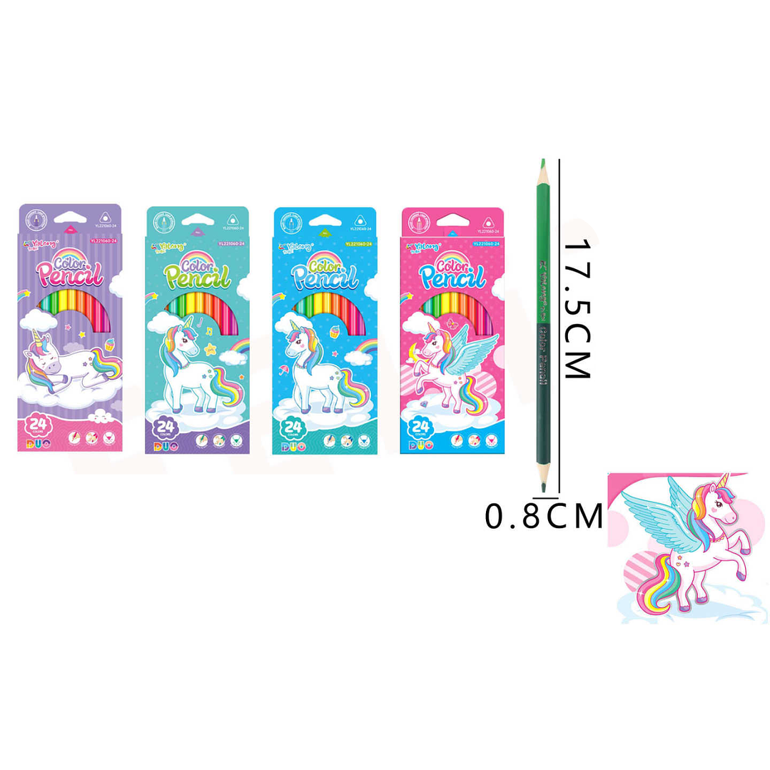 Lápices de colores unicornio Duo 24color 1