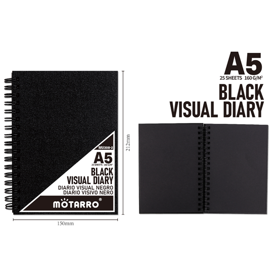 Libreta hojas negras A5 25 Hojas 1