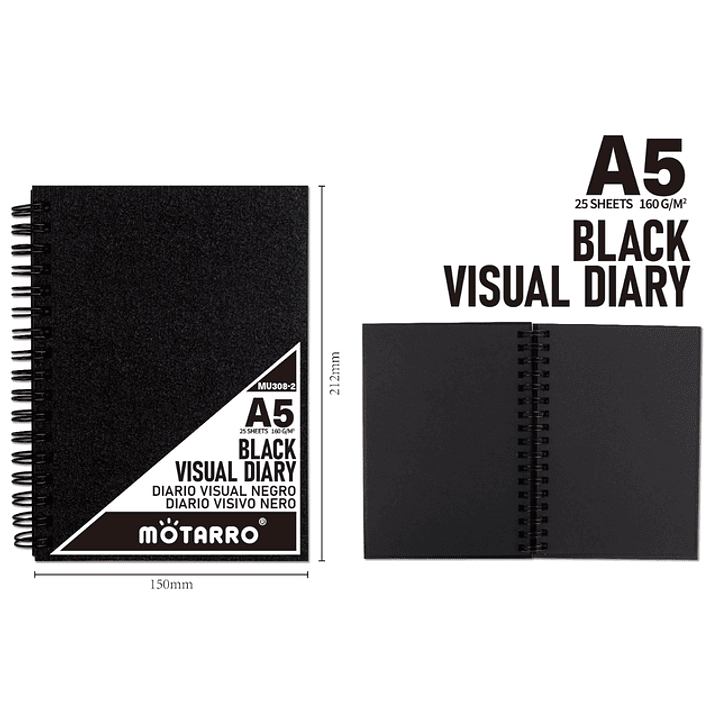 Libreta hojas negras A5 25 Hojas 1
